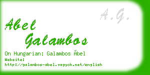 abel galambos business card